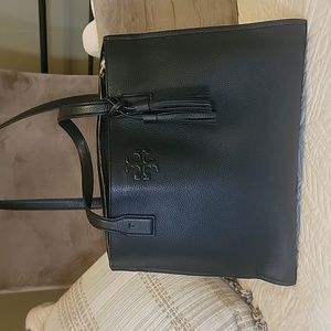 TORY BURCH LEATHER LAPTOP TOTE
